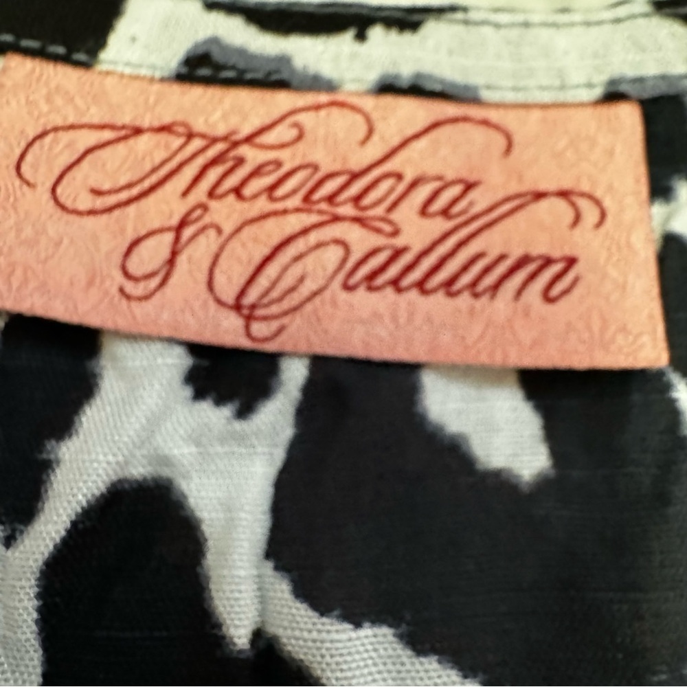 Theodora & Callum Caftan Tunic Poncho Top Tee Shirt Linen Blend Size OS V Neck - Picture 5 of 15